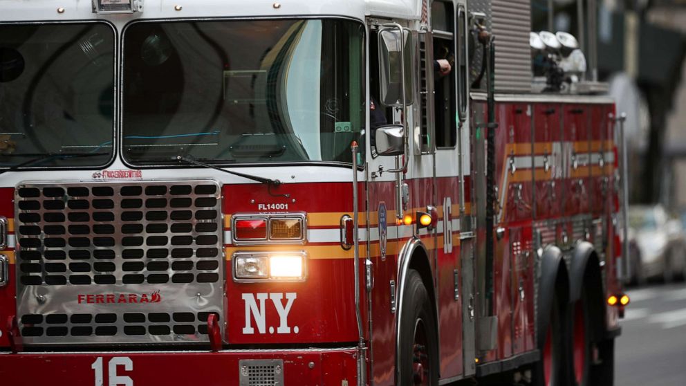PHOTO: A fire truck is pictured in New York, April 12, 2020.