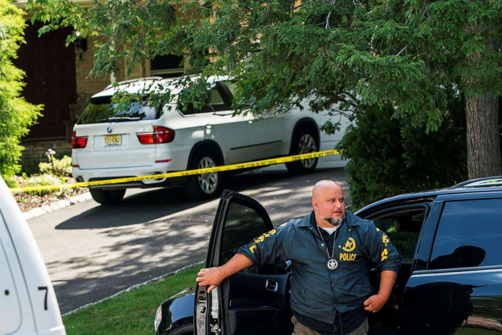 PHOTO: Law enforcement are seen officials outside the home of federal judge Esther Salas, where her son was shot and killed and her defense attorney husband was critically injured, in North Brunswick, N.J., July 20, 2020.