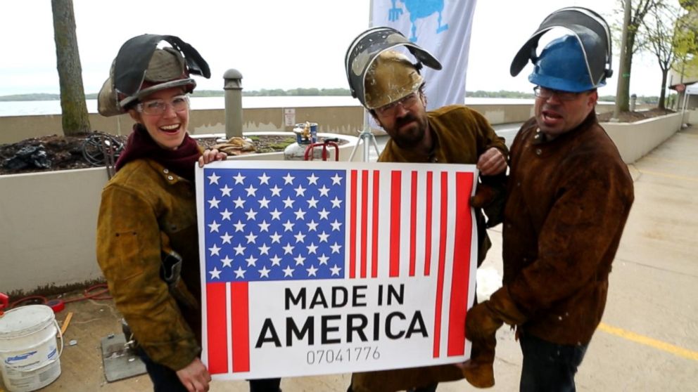 PHOTO: The team at FeLion Studios in Wisconsin makes cast-iron skillets in the shape of states. The company will 6 years old in August, 2018.