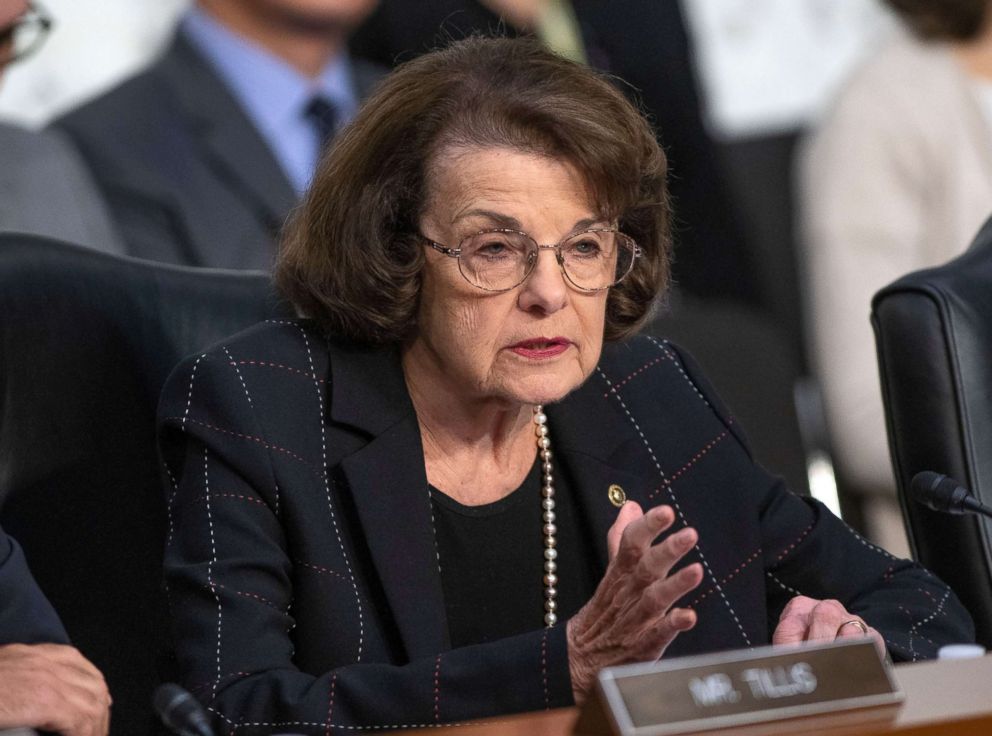 PHOTO: Senator Dianne Feinstein (D-Calif.) questions witnesses on the nomination of Judge Brett Kavanaugh before the Senate Judiciary Committee on his nomination as Associate Justice of the Supreme Court on Capitol Hill in Washington, Sept. 7, 2018.