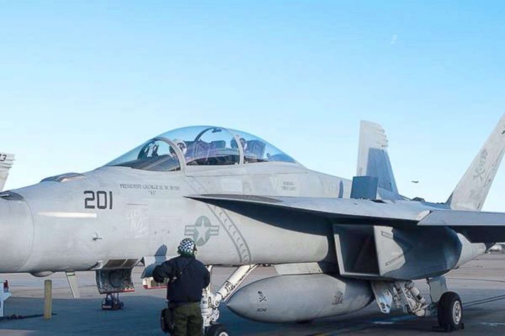 PHOTO: Twenty-one Navy fighter jets will conduct a flyover of the Bush Presidential Library in College Station, TX to honor fellow aviator and late President George H.W. Bush.