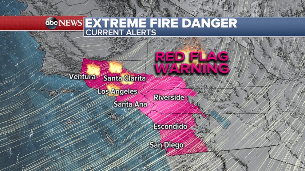 PHOTO: Red flag warnings remain in effect from Ventura to San Diego.