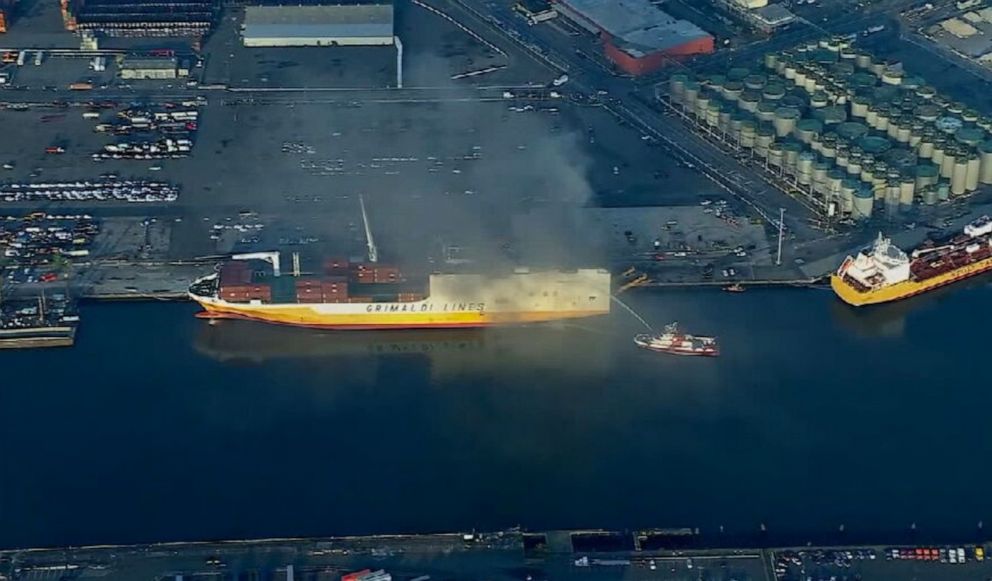 2 firefighters die while battling blaze aboard ship in New Jersey ...