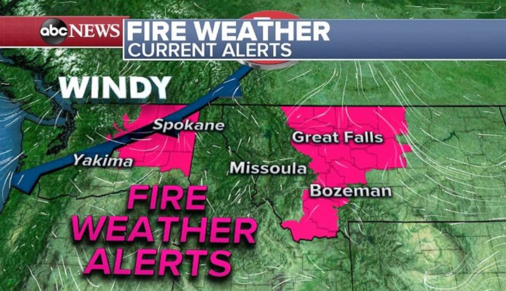PHOTO: A danger for fire exists in eastern Washington and parts of western Montana.