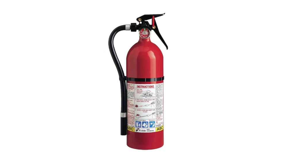 PHOTO: A Kidde plastic handle fire extinguisher, one of the 134 models of push-button and plastic-handle extinguishers in the U.S. and Canada made from 1973 through Aug. 15, 2017 under recall.
