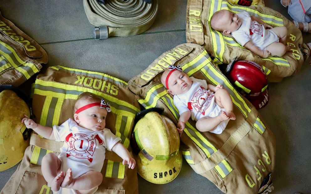 PHOTO: Rancho Cucamonga Fire District posted photos of 9 babies born to firefighters between March and July. 