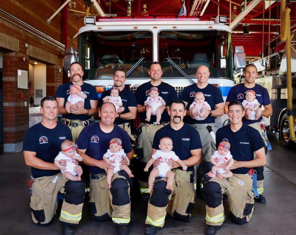 PHOTO: Rancho Cucamonga Fire District posted photos of 9 babies born to firefighters between March and July. 