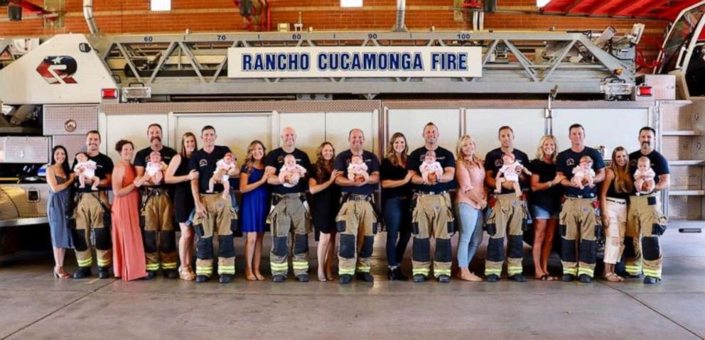 PHOTO: Rancho Cucamonga Fire District posted photos of 9 babies born to firefighters between March and July. 