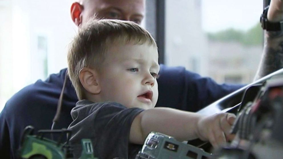 PHOTO: Firefighters in Harrisburg, N.C. threw Jackson Reid a party for his third birthday when most of the guests had to cancel from the party that his mother had planned.