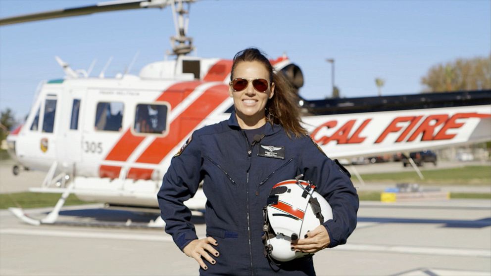PHOTO: Desiree Horton is the only woman working as a firefighting helicopter pilot in California.