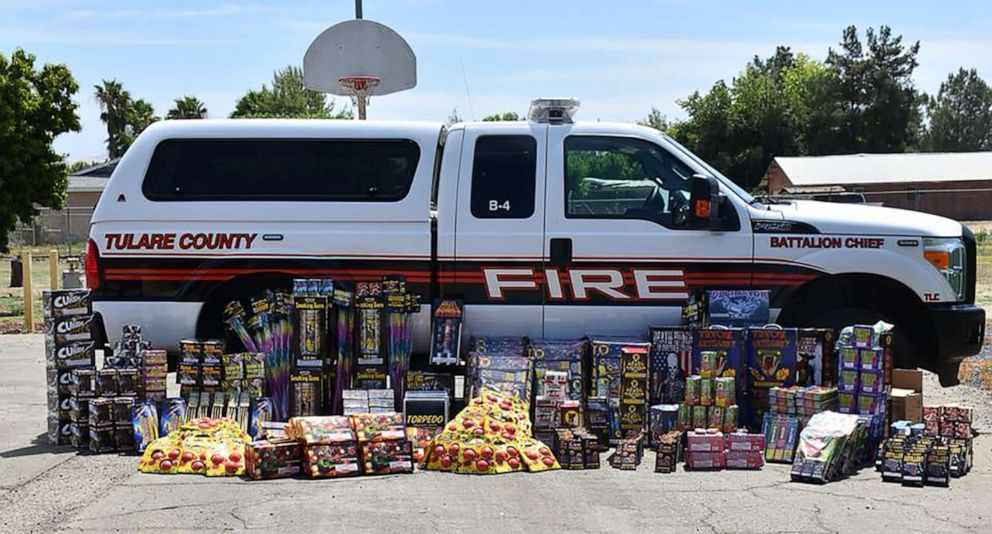 PHOTO: Authorities seized 752 pounds of illegal fireworks from a residence near Visalia, Calif., July 2. 2019.