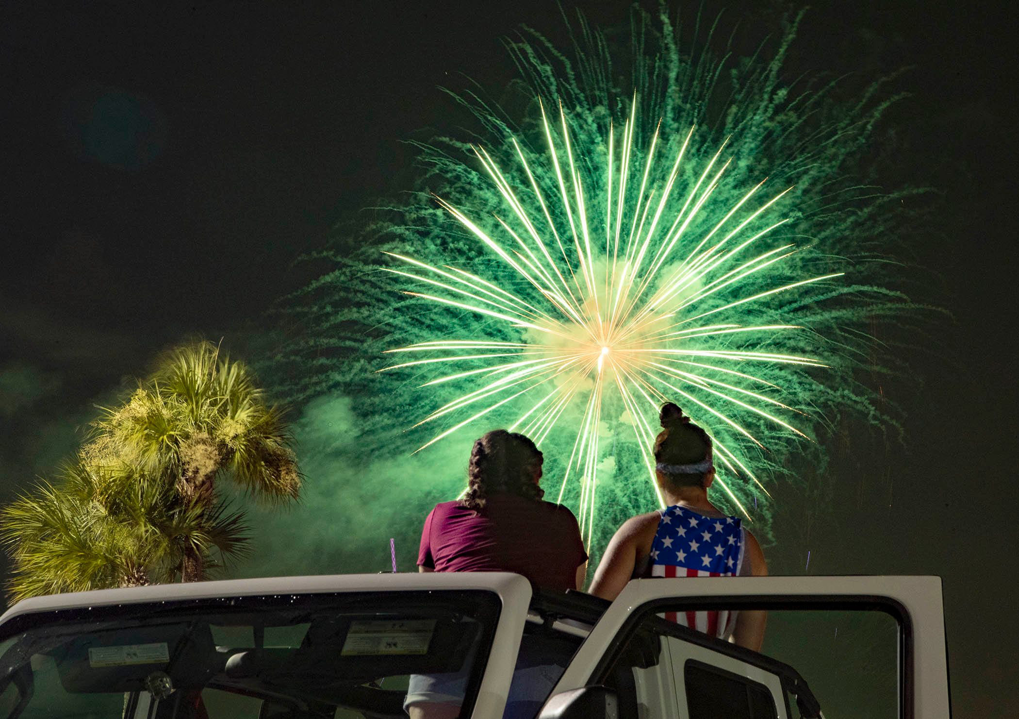 PHOTO: In this undated file photo, people watch fireworks during a Fourth of July celebration.