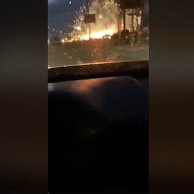 A fireworks stand in Texas caught fire, setting off a display for passing motorists.