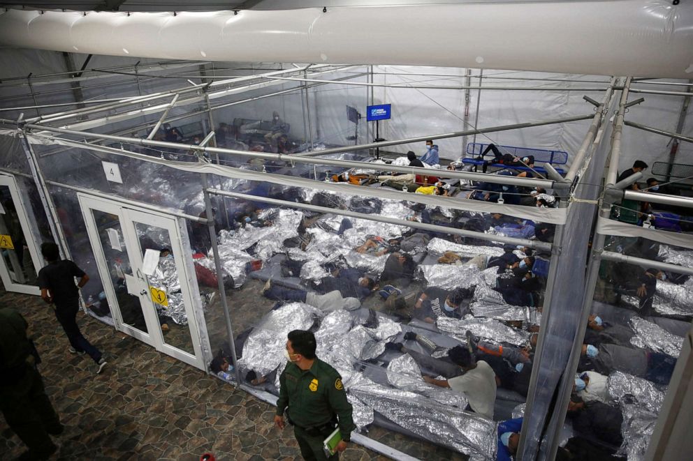 PHOTO: Minors are housed inside a pod at the Donna Department of Homeland Security holding facility, the main detention center for unaccompanied children in the Rio Grande Valley run by U.S. Customs and Border Protection,  Donna, Texas, March 30, 2021.