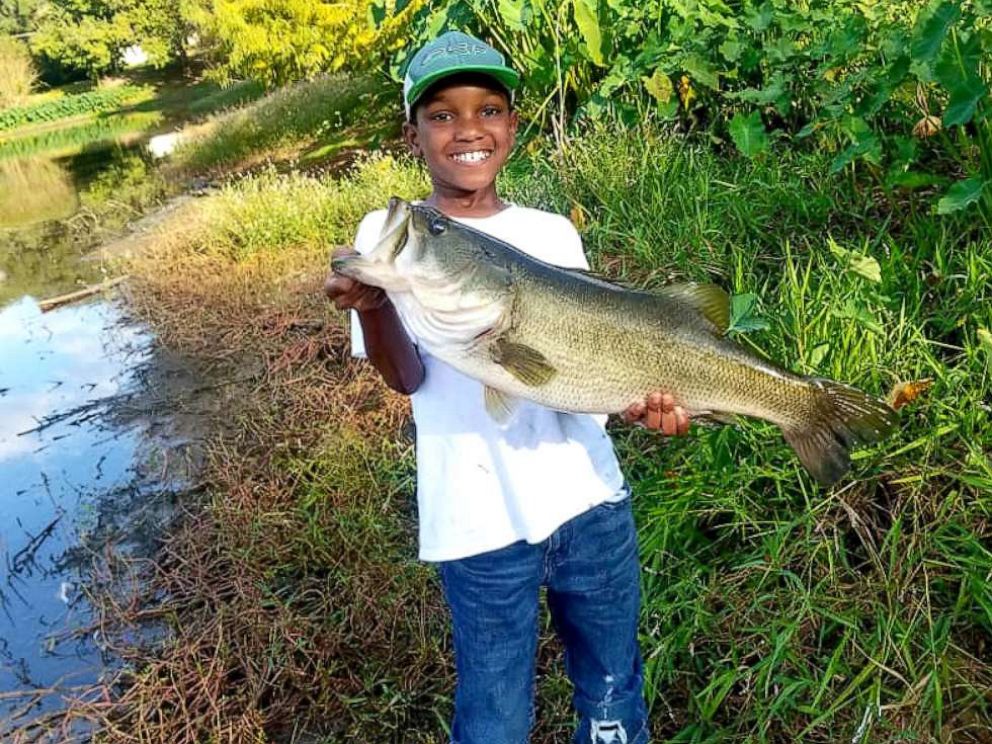 PHOTO: Ke'Mari Cooper, 10, of Tallahassee, Florida, reeled in a 7-pound bass while fishing with his father, Velt. Video of the amazing moment was posted on Oct. 16.