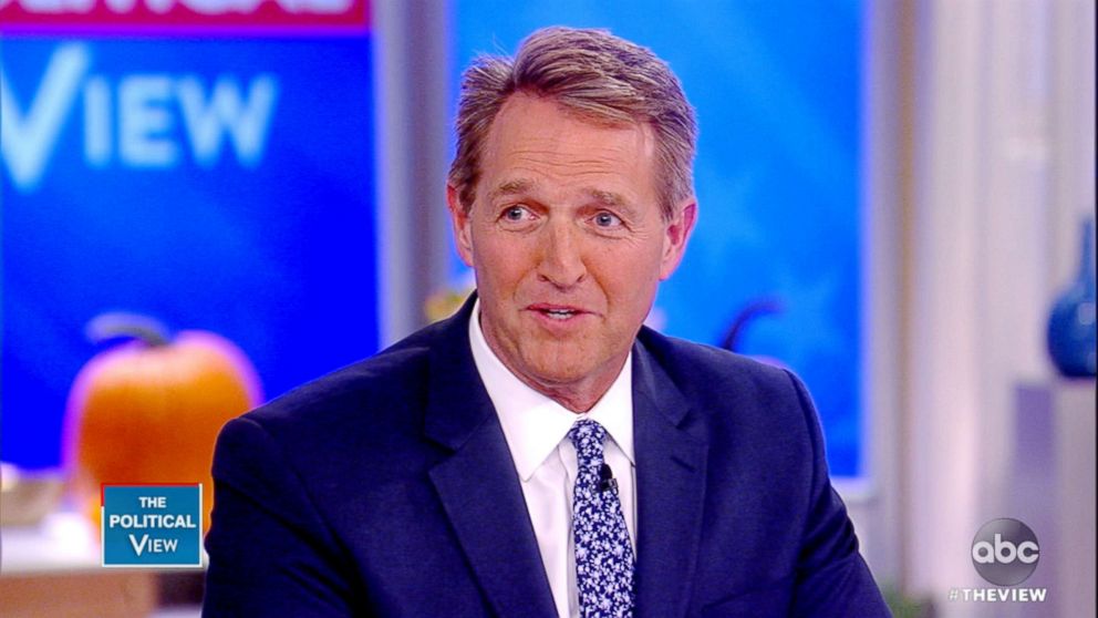 PHOTO: Senator Jeff Flake appears on "The View," Oct. 23, 2018.