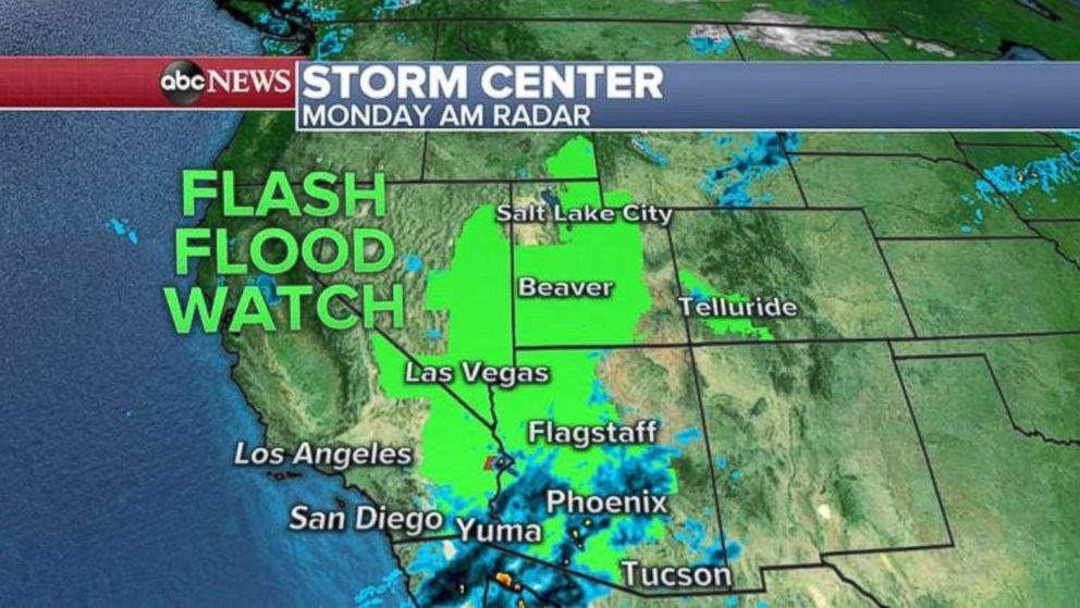 PHOTO: Flash flood watches are in place for parts of the West as Rosa starts to move into the area.