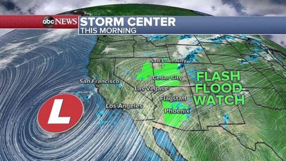 PHOTO: Flash flood watches are again in place for the Southwest due to a storm moving in from off the California coast.