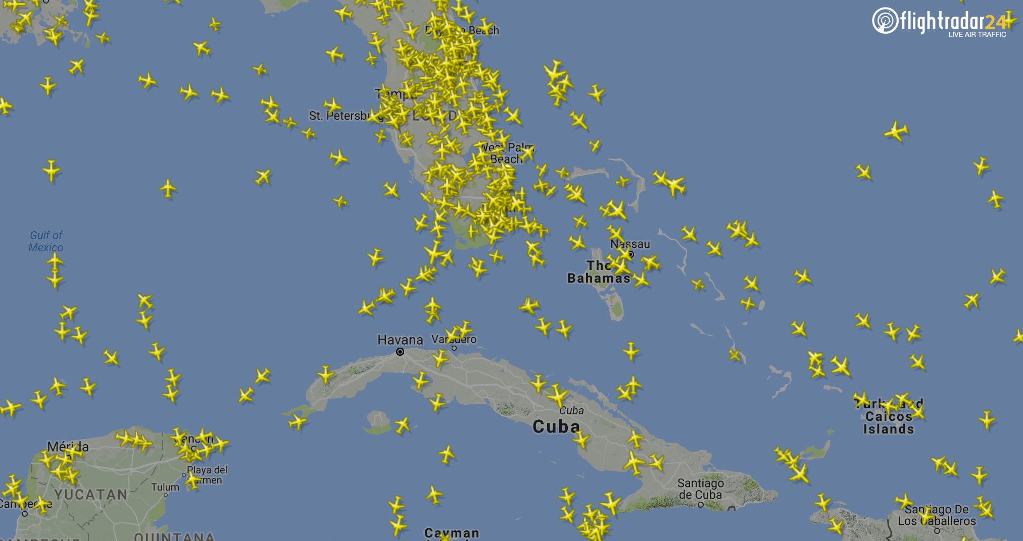 PHOTO: Here is how flight radar looked on a typical Saturday a week ago, on Sept. 2.