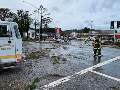 Apparent tornado in California flips cars, sends several to hospital