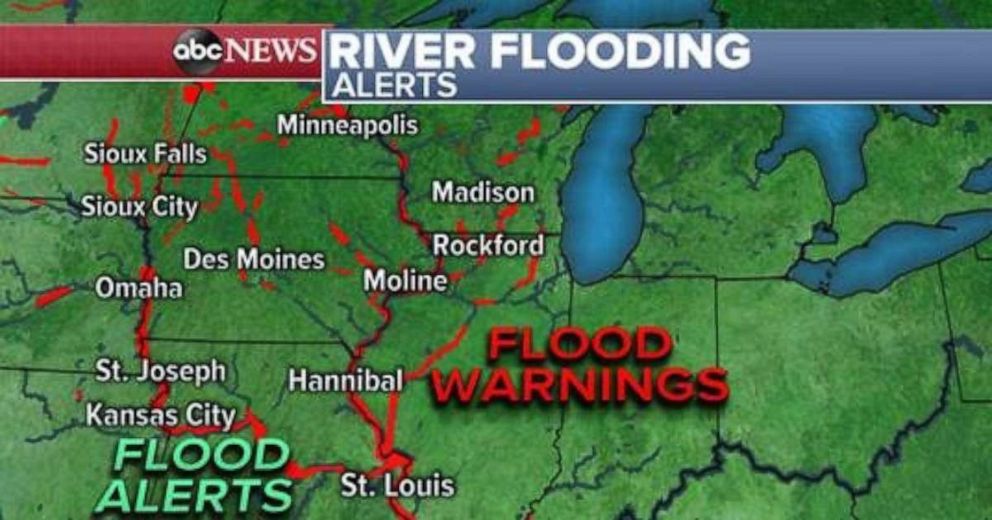 PHOTO: River flooding remains a concern across the Plains and Midwest.
