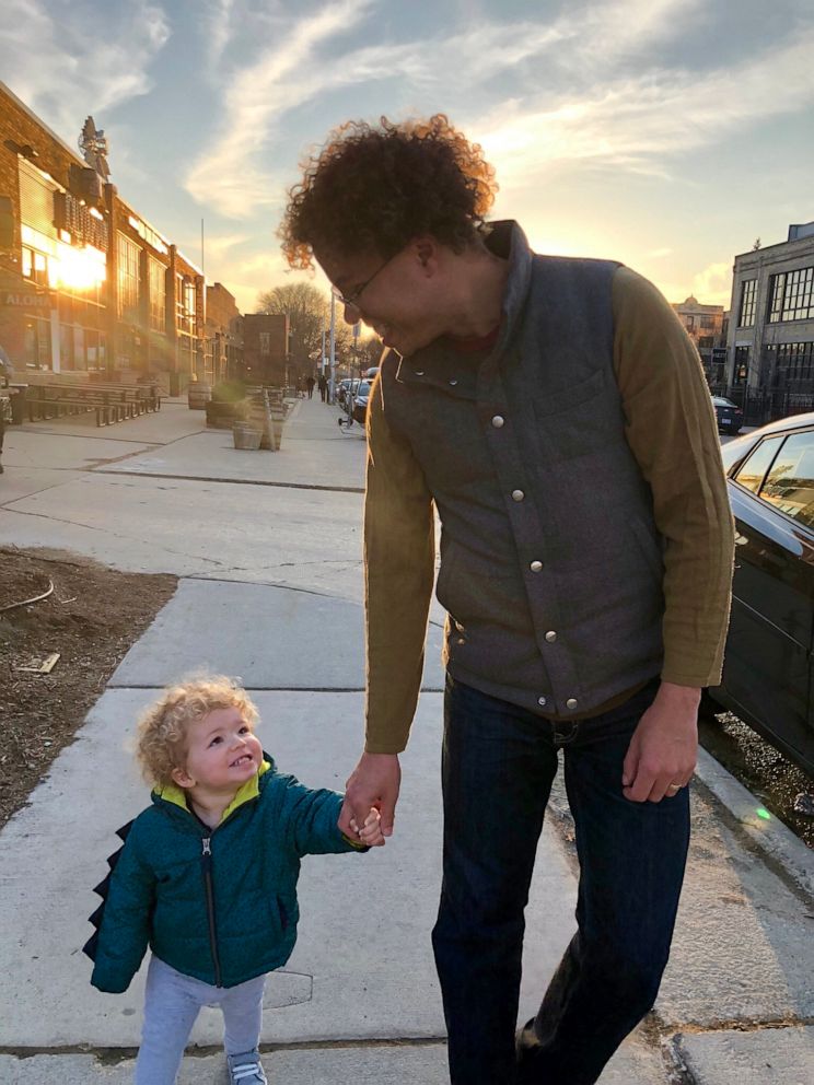 PHOTO: Warren Flood poses with his son, Malcolm, who is now 23 months old.