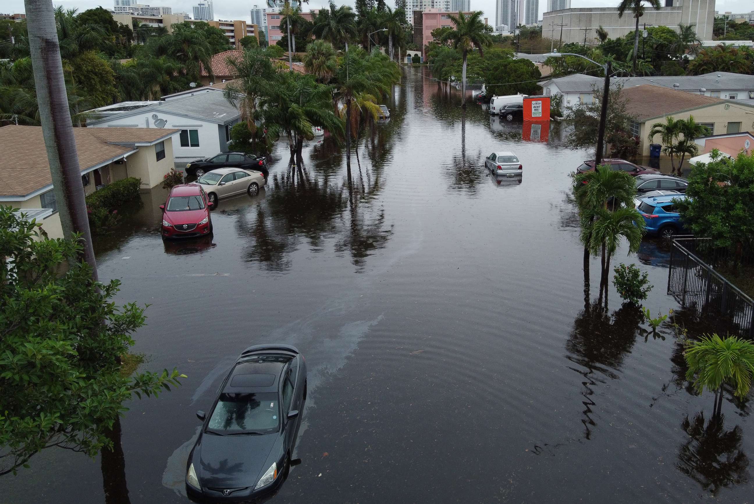 PHOTO: A street is inundated with flood water in Hallandale, Fla., Dec. 23, 2019.