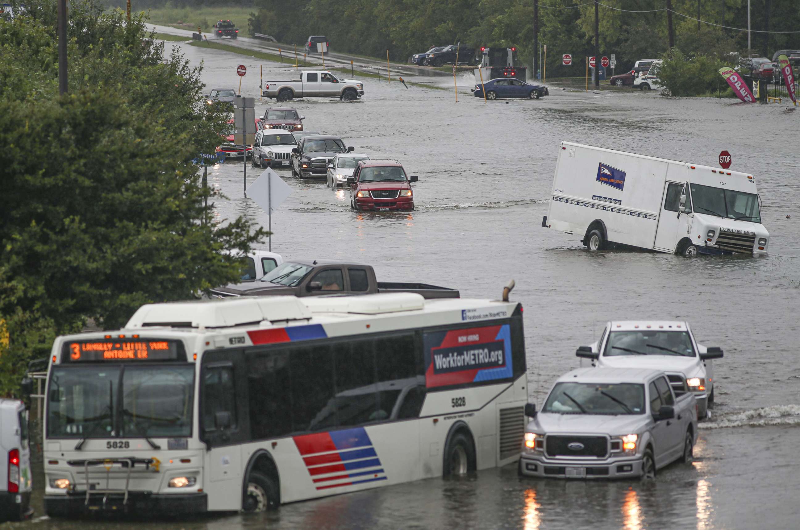 PHOTO: Cars are flooded, Sept. 19, 2019, in Houston, Texas.