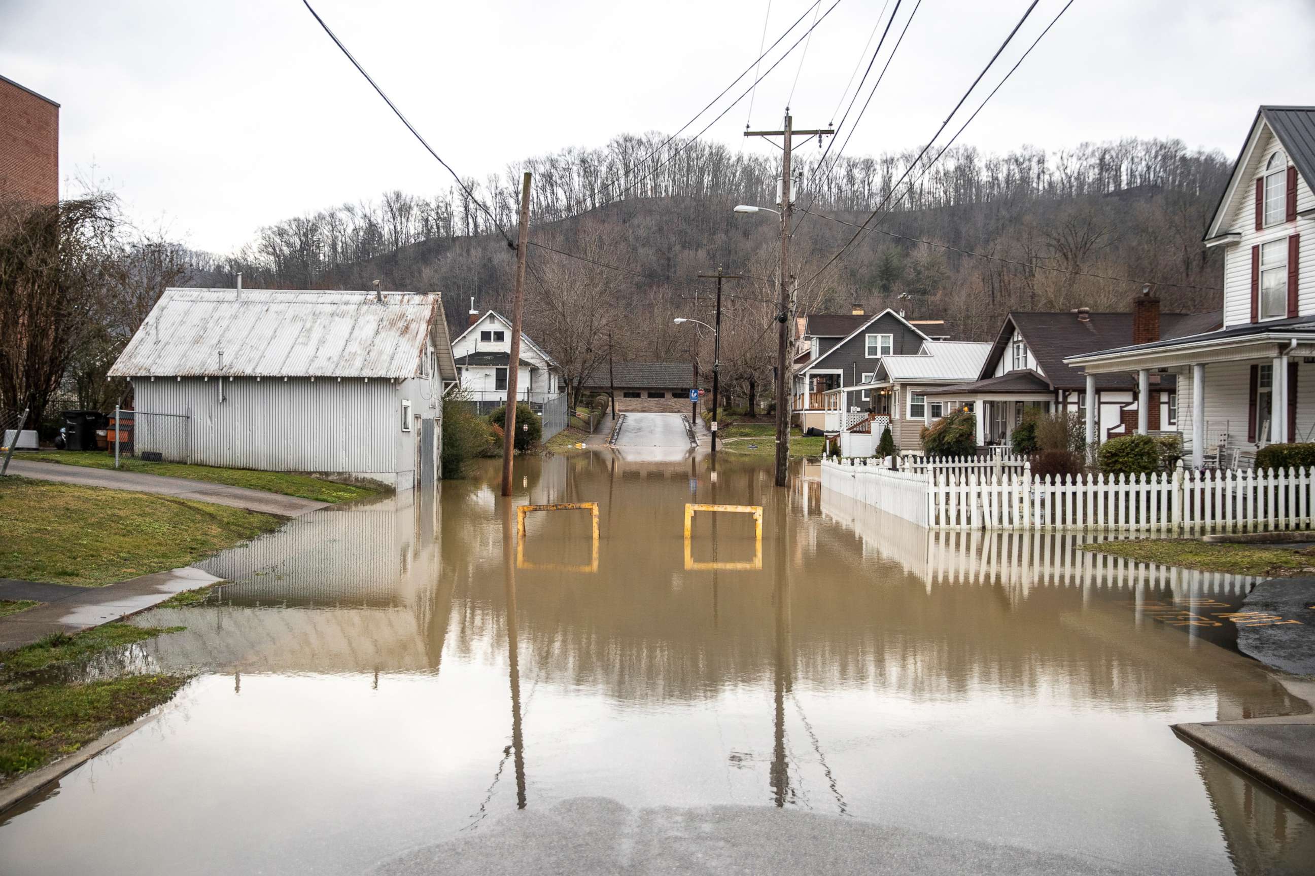 PHOTO: A street in downtown Paintsville, Ky., is flooded, March 1, 2021.