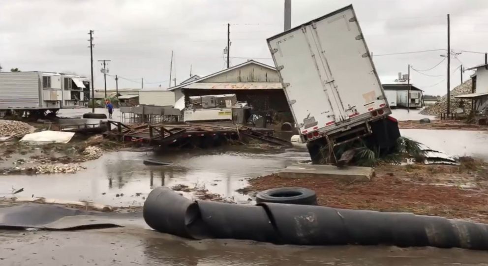 PHOTO: Hurricane Michael's impact is seen in Apalachicola, Fla., Oct. 10, 2018.