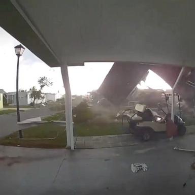 PHOTO: Debris flies during a storm in Largo, Florida, June 25, 2026.