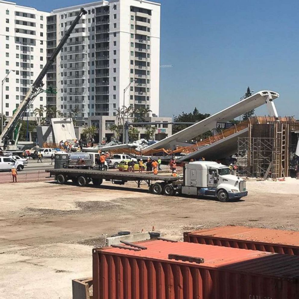 PHOTO: A pedestrian collapses at the Florida International University, March 15, 2018, in Miami.