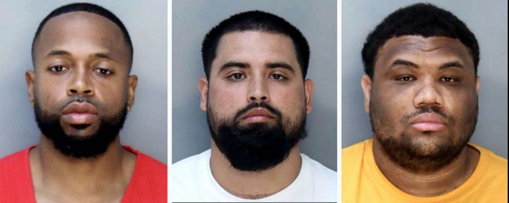 PHOTO: Former Florida Prison officers Kirk Walton, Christopher Rolon, and Ronald Connor are seen in undated composited police mugshots.