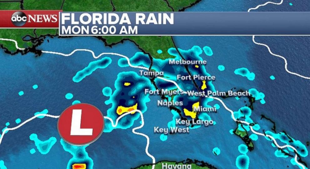 Most of Florida will receive heavy rains to start the week.