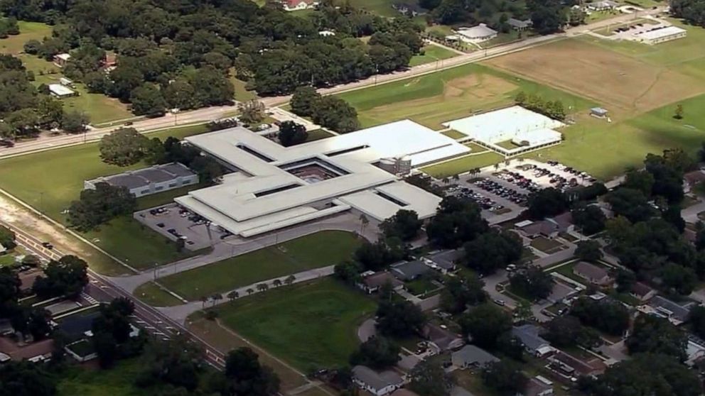 PHOTO: Burns Middle School in Brandon, Fla., is pictured in an image made from aerial video on Aug. 22, 2019.
