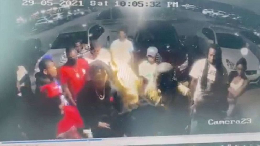 PHOTO: Police are investigating videos like this one, which shows a crowd just before the gunmen opened fire at the El Mula Banquet Hall in Hialeah, Florida, May 30, 2021.