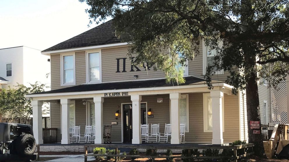 The Pi Kappa Phi fraternity house is seen near Florida State University in Tallahassee, Fla., Nov. 7, 2017. University President John Thrasher announced the indefinite suspension of the school's 55 fraternities and sororities following the death of a freshman pledge.  Andrew Coffey, a pledge at Pi Kappa Phi, died Friday after he was found unresponsive following a party.