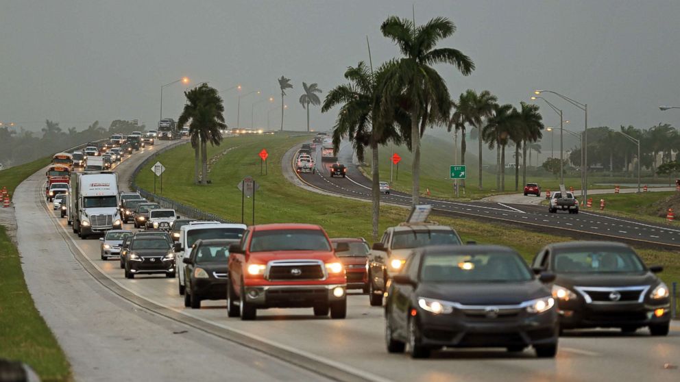 Traffic heads north along the Florida Turnpike near Homestead as tourists in the Florida Keys leave town, Sept. 6, 2017 in this file photo. 