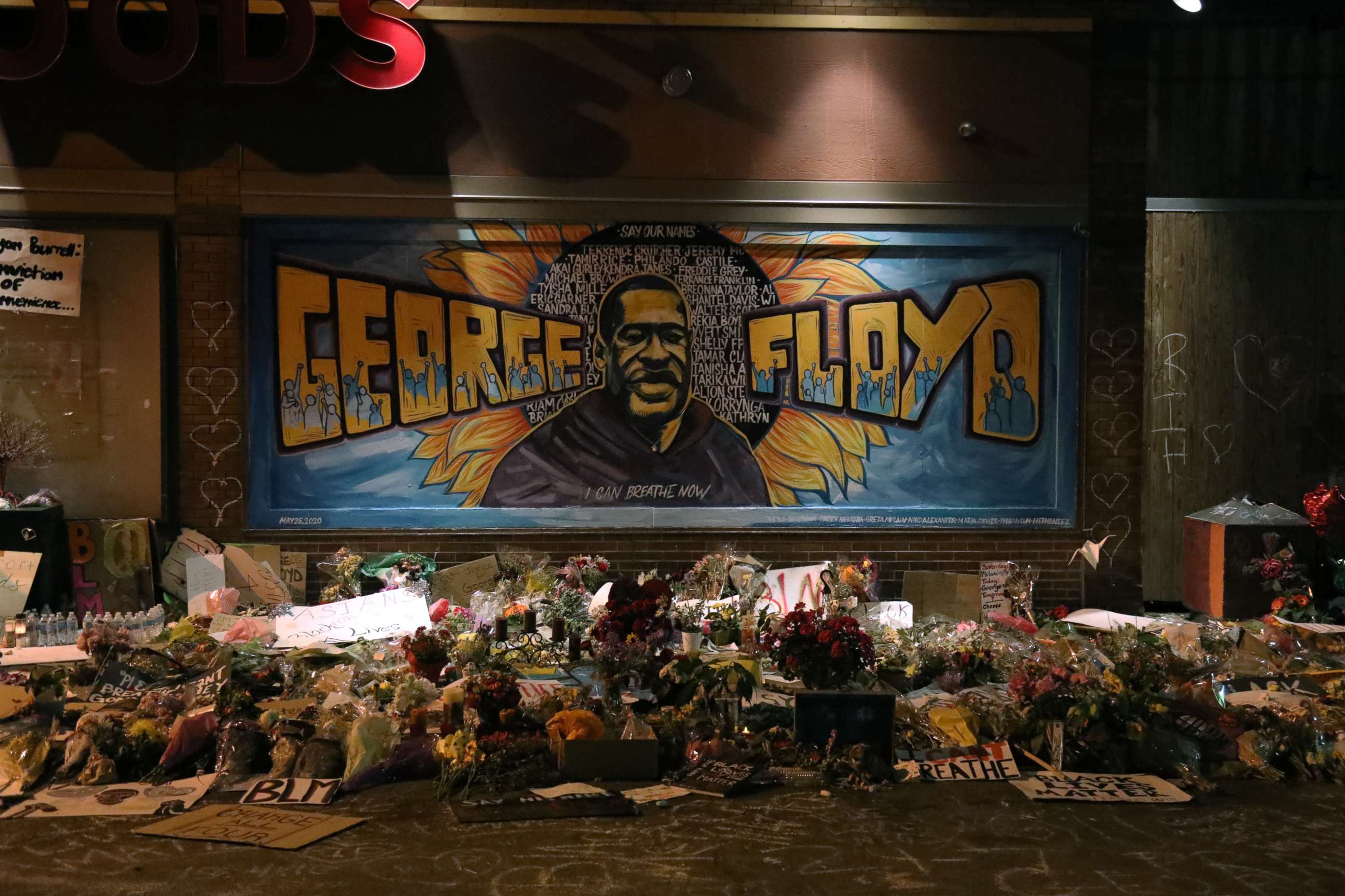 PHOTO: A memorial at the site where George Floyd died in Police custody in Minneapolis, May 31, 2020.
