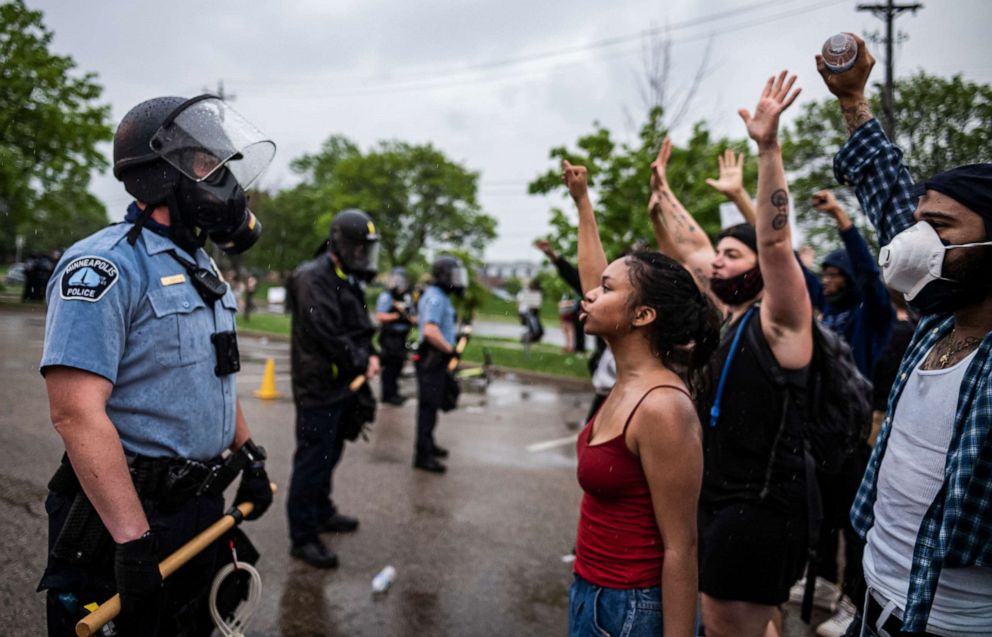 Protesters Clash With Minneapolis Police Following Death Of Black Man Seen Pinned Down In Video 