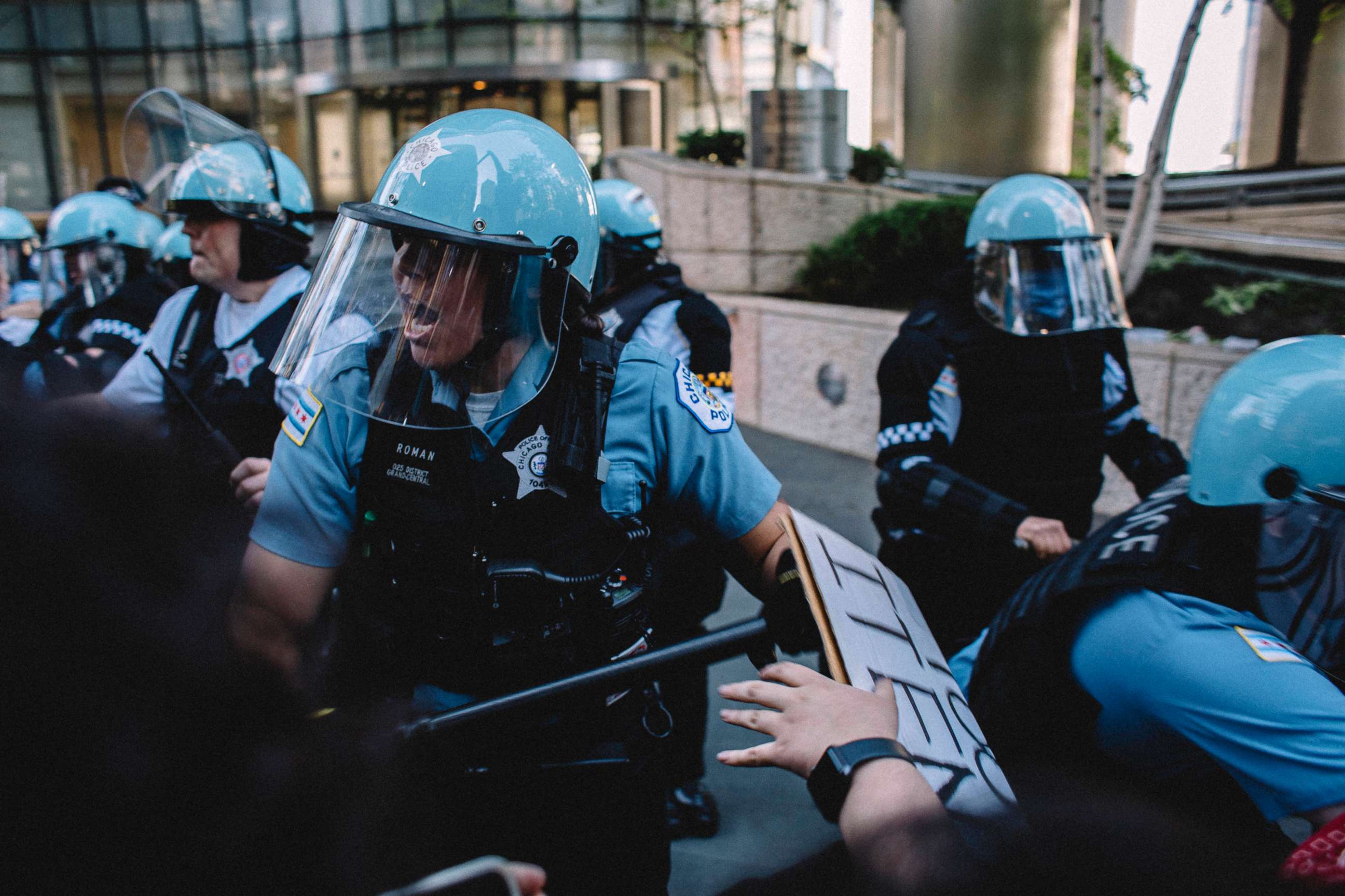 PHOTO: Protesters clash with police in Chicago, May 30, 2020, during a protest against the death of George Floyd.