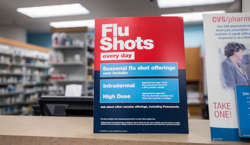 PHOTO: A sign for Flu Shots at the CVS Pharmacy in the South End of Boston, Jan. 9, 2013.