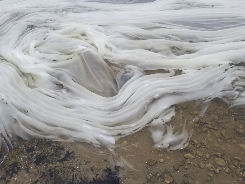 PHOTO: An April 2018 photo shows traces of chemicals in the water in Van Etten Lake in Northern Michigan.