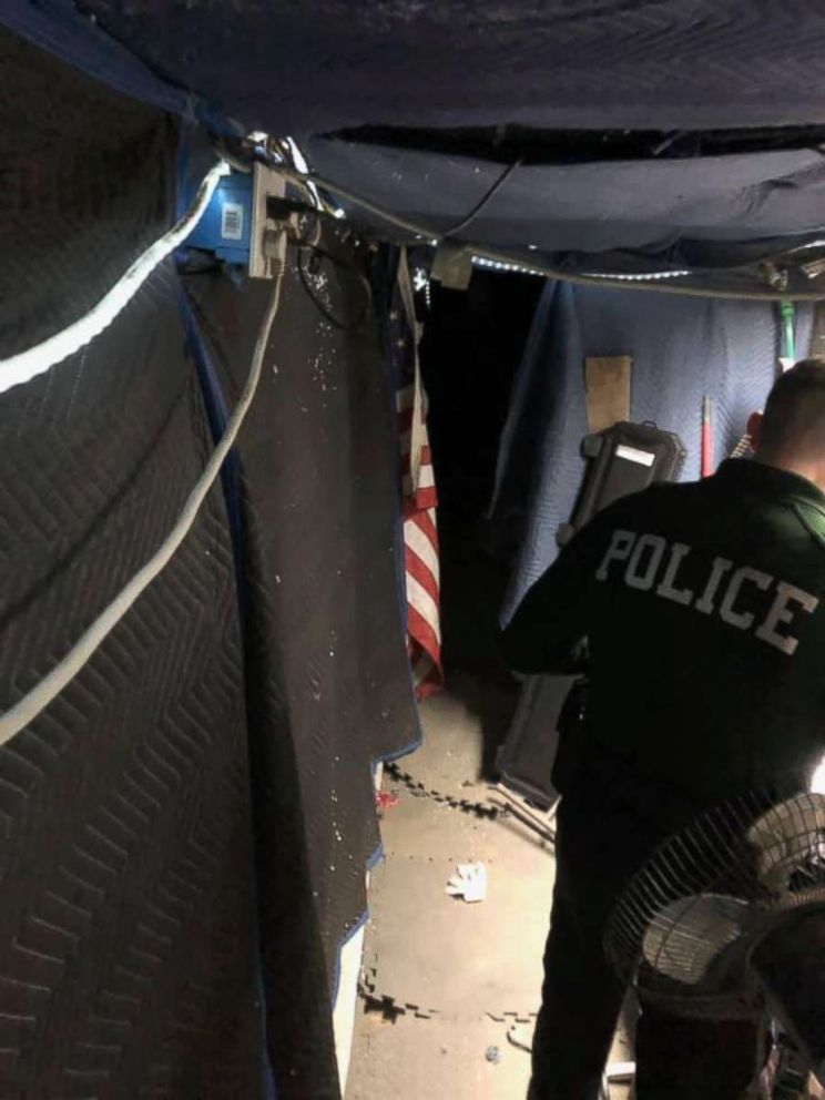 PHOTO: Fontana, Calif., police busted an alleged gang hideaway on Thursday, Feb. 7, 2019, that included a hidden underground shooting range under a manhole cover.