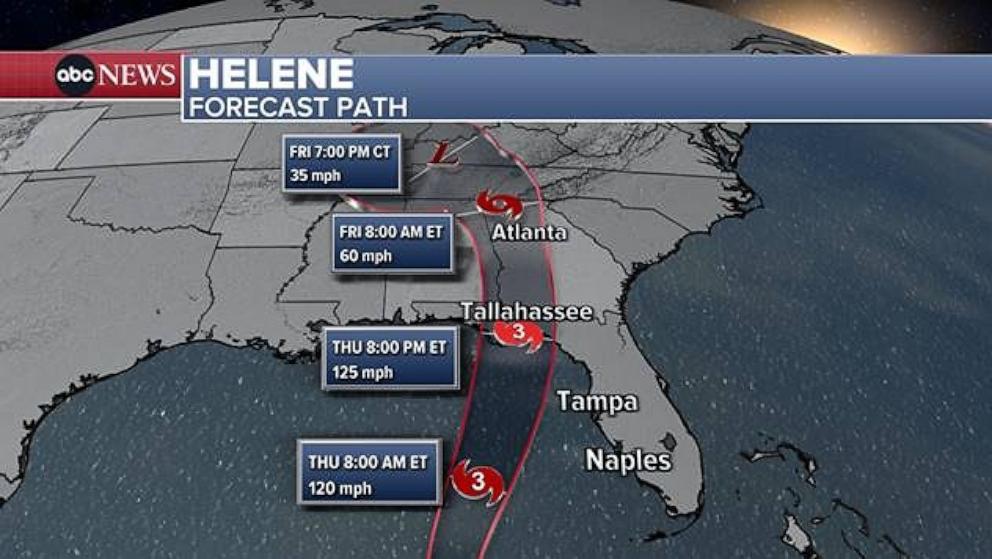 PHOTO: Helene Forecast Path.