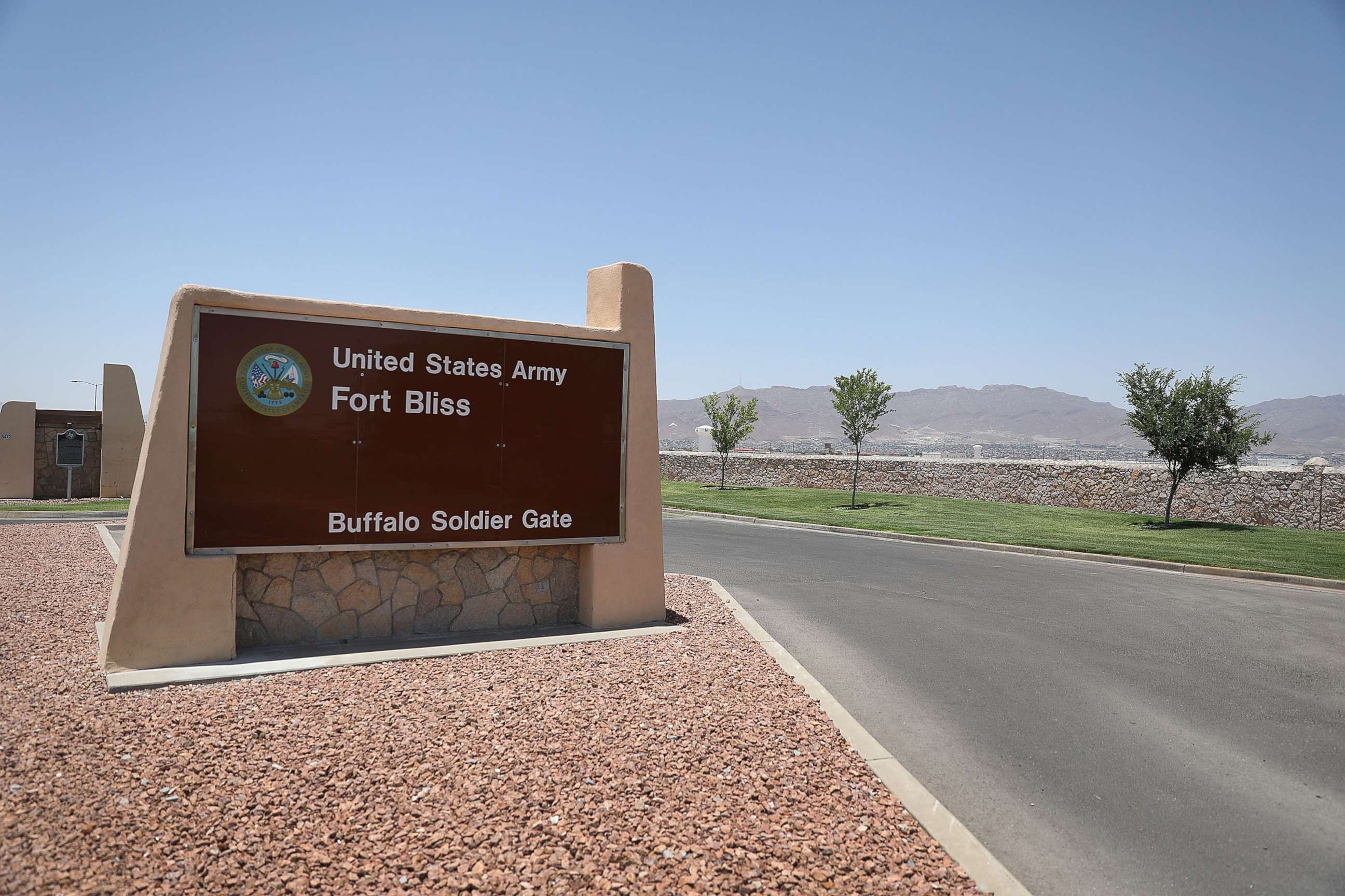 PHOTO: An entrance to Fort Bliss is shown, June 25, 2018, in Fort Bliss, Texas.