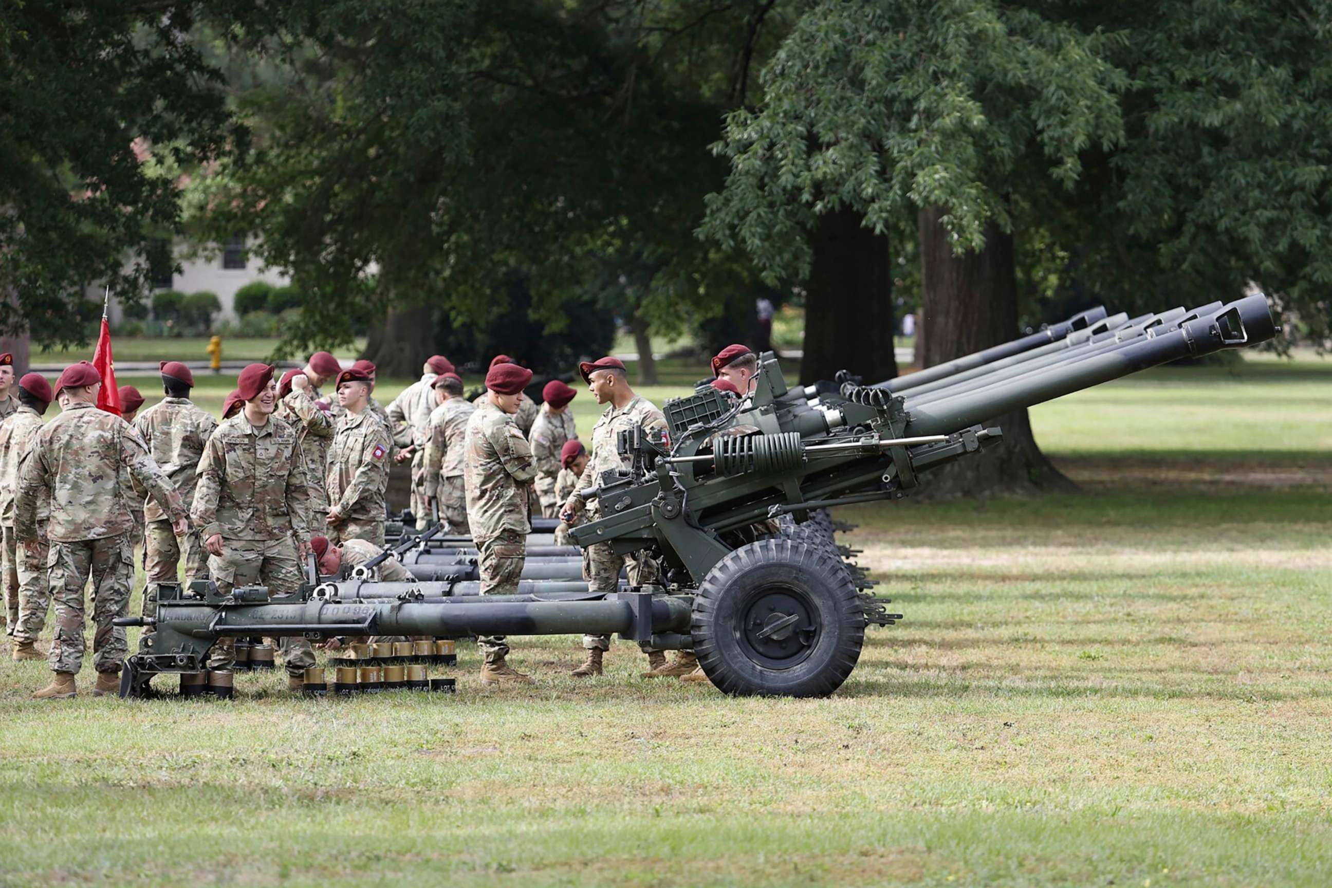 PHOTO: Preparations are underway for a ceremony to rename Fort Bragg on Friday, June 2, 2023 in Fort Bragg, N.C.