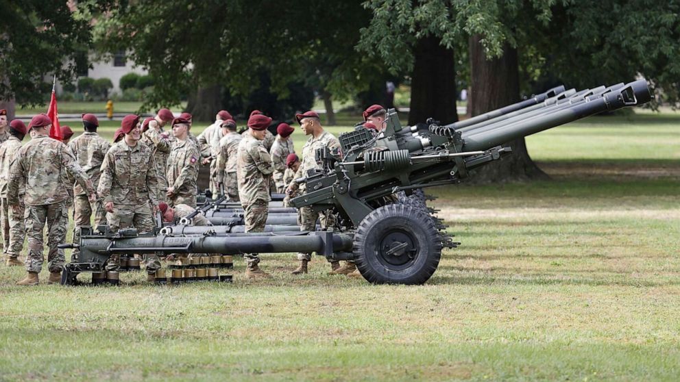 PHOTO: Preparations are underway for a ceremony to rename Fort Bragg on Friday, June 2, 2023 in Fort Bragg, N.C.