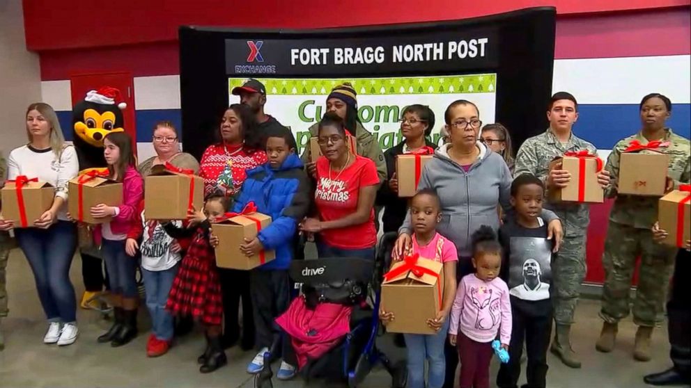 PHOTO: A dozen military families stationed at Fort Bragg had their layaways paid for by New York-based organization Pay Away the Layaway.