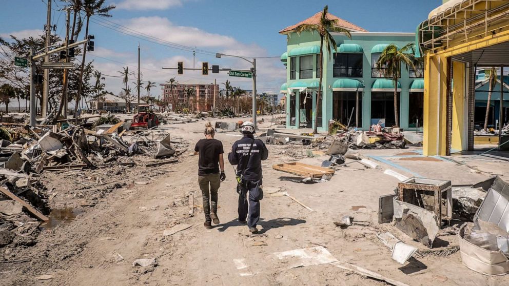 PHOTO: Destruction from Hurricane Ian is shown in Fort Myers Beach, Fla., on Sept. 29, 2022.